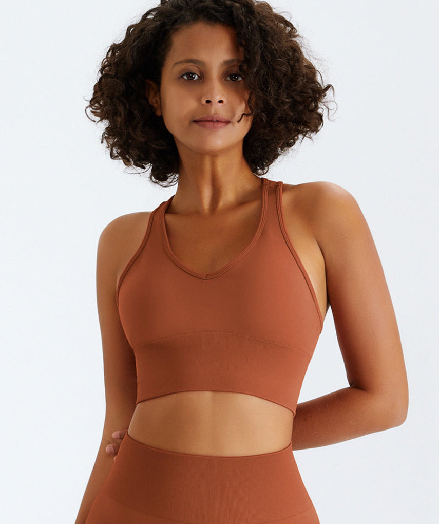 True Seamless V-Top - Orange vrshWOMENS