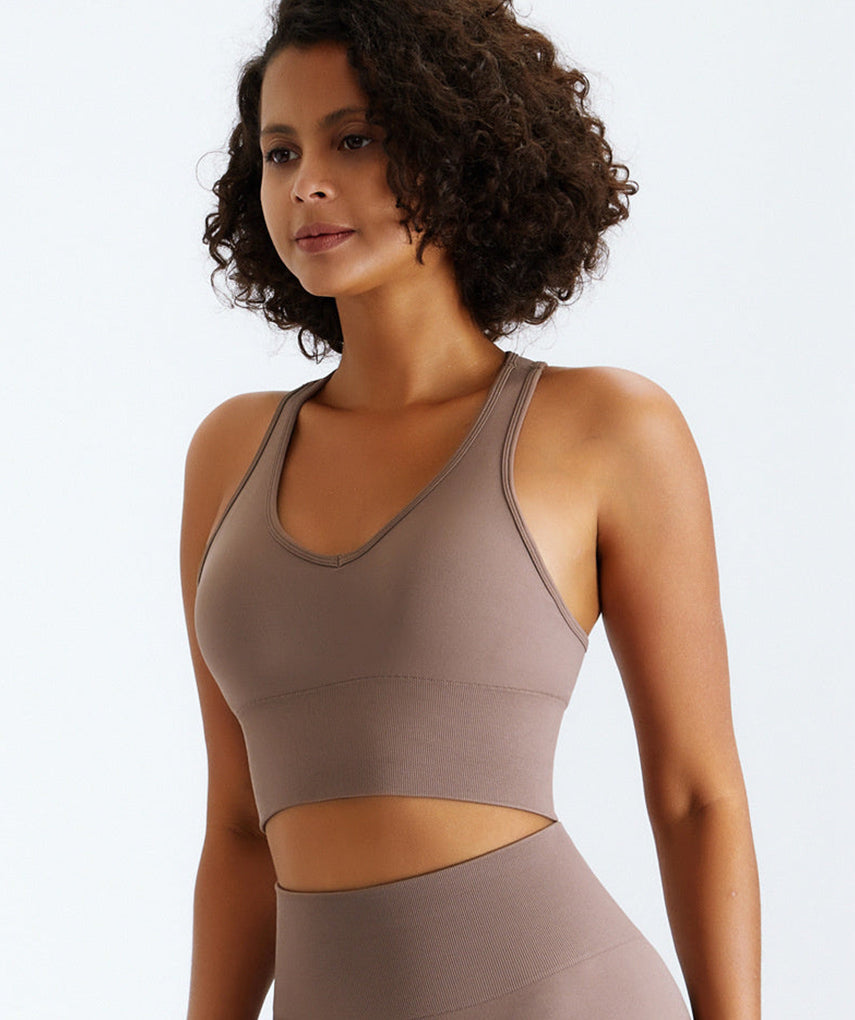 True Seamless V-Top - Taupe vrshWOMENS