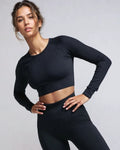 Seamless Rib Long Sleeve Crop Top