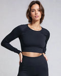 Seamless Rib Long Sleeve Crop Top