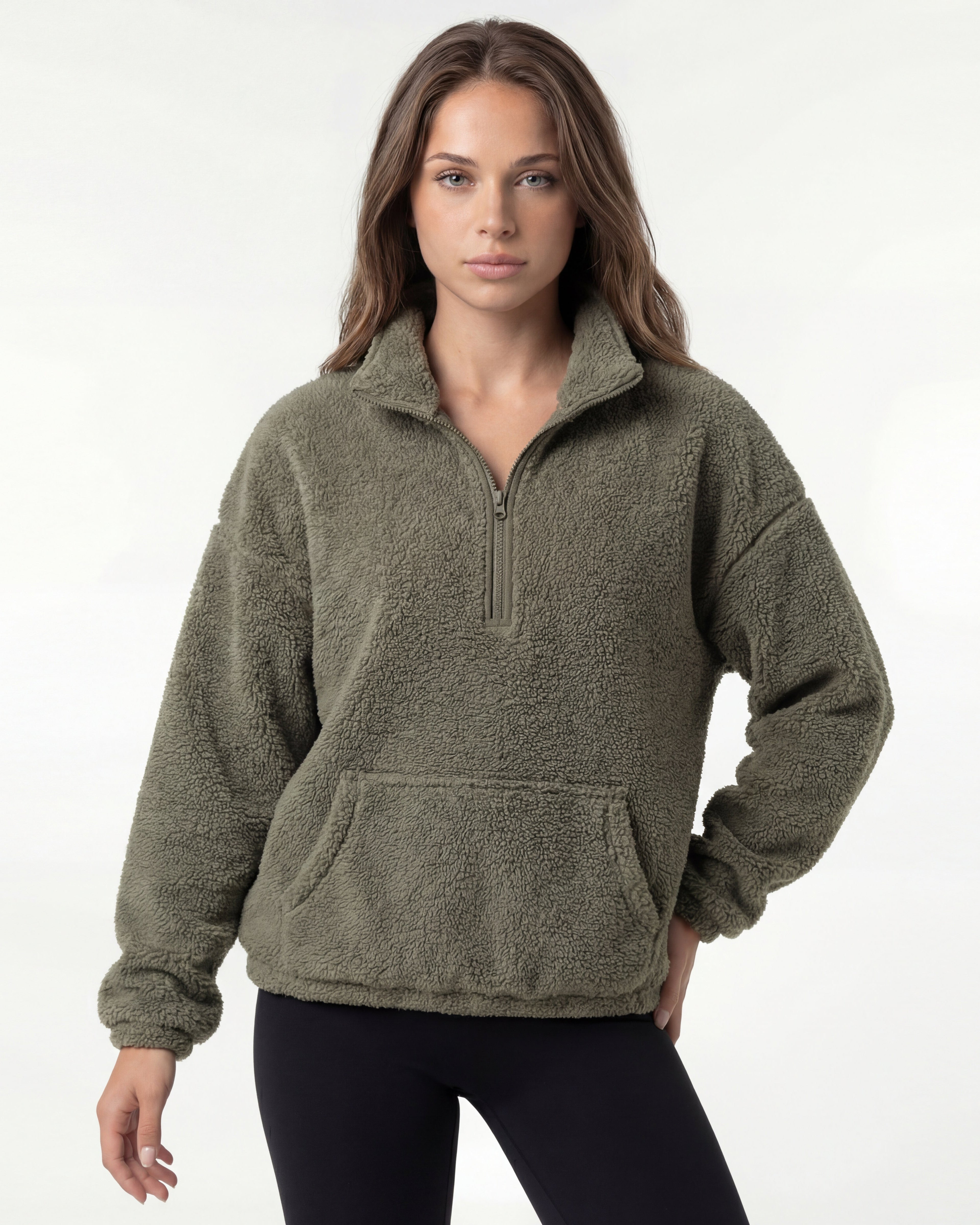 Teddy Half-Zip Fleece Pullover