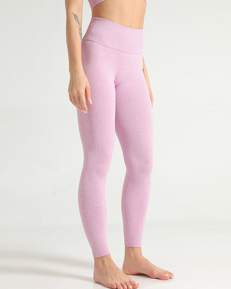 Seamless rib leggings in pink