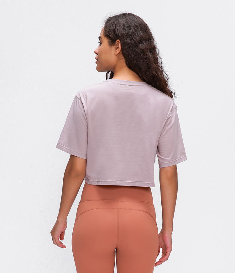 Lightweight Loose Crop Top - Purple