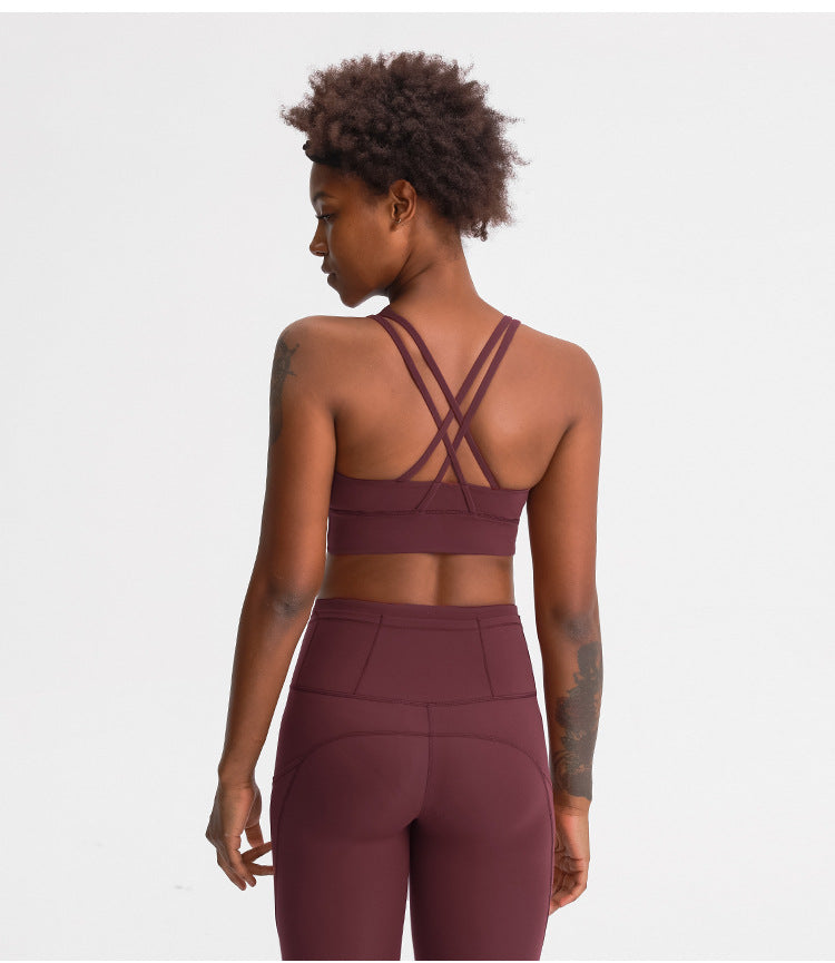 Mindstream Seamless Cross Sports Bra in white