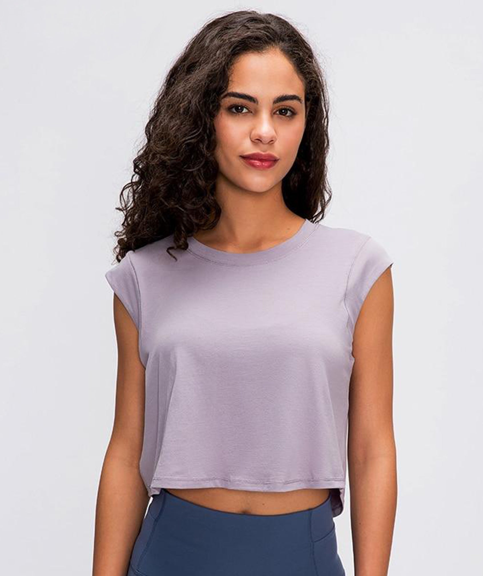 Lightweight Essential Crop Top - Purple