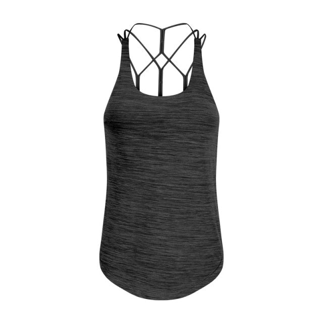 Lightweight Fly Tank Top mit integriertem BH - Schwarz Meliert vrshWOMENS