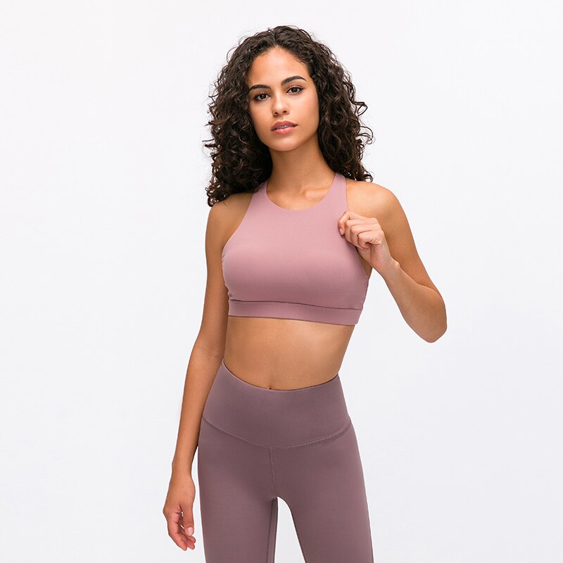 Mindstream Seamless Cross Sports Bra in pink