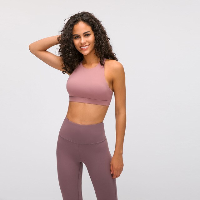 Mindstream Seamless Cross Sports Bra in pink