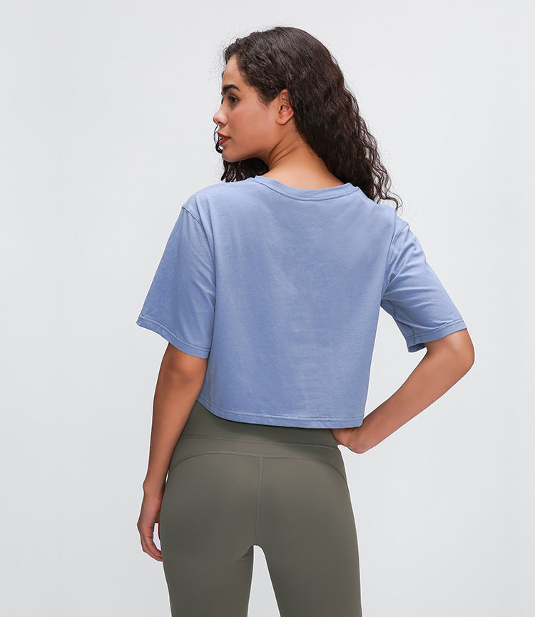 Lightweight Loose Crop Top - Blue