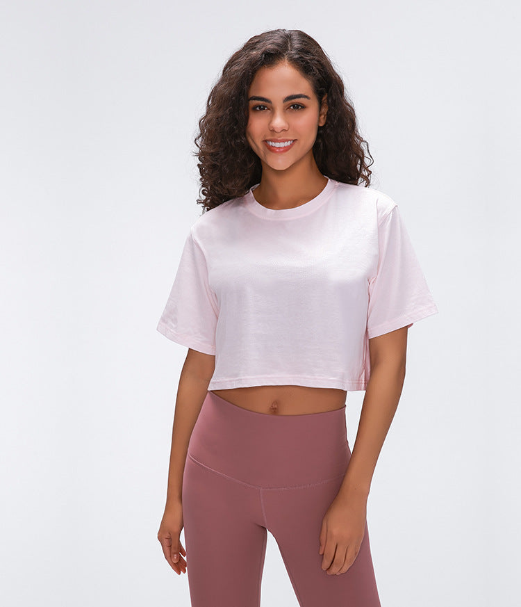 Lightweight Loose Crop Top - Pink