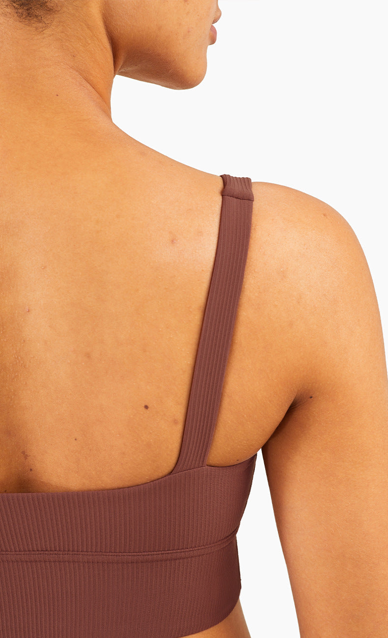 Ribbed Fit Sport BH - Braun vrshWOMENS