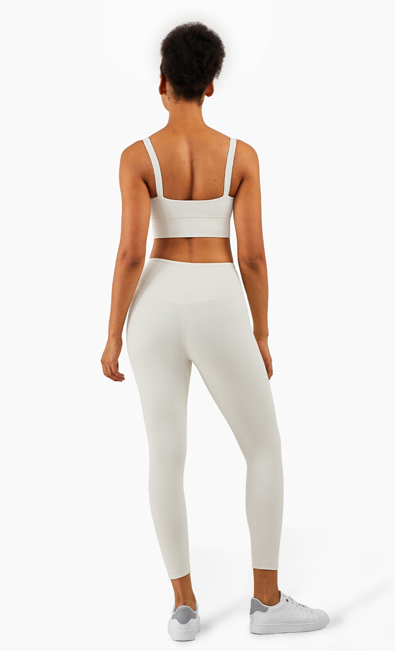 Ribbed Fit Sport BH - Ivory
