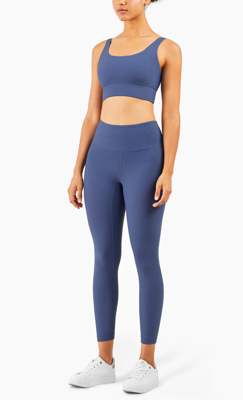 Ribbed Fit Sport BH - Blau vrshWOMENS