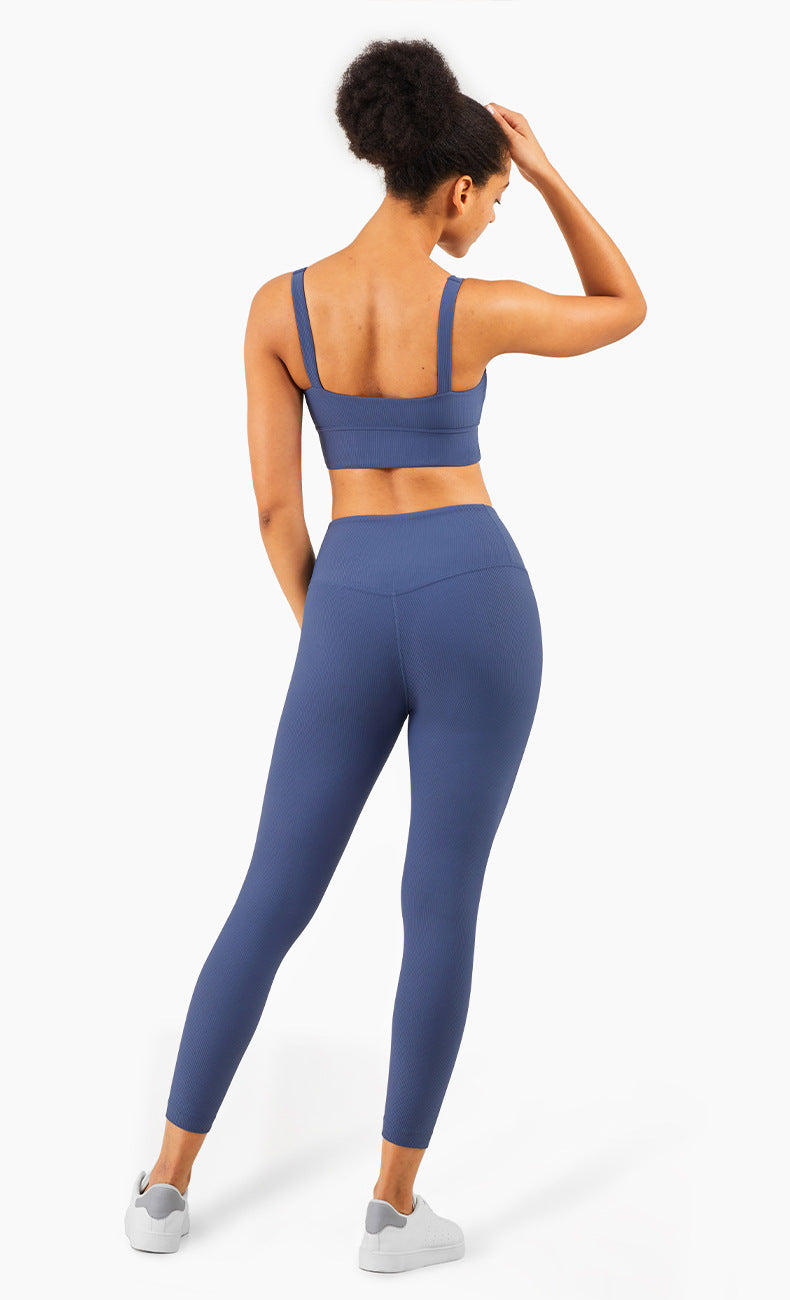 Ribbed Fit Sport BH - Blau vrshWOMENS