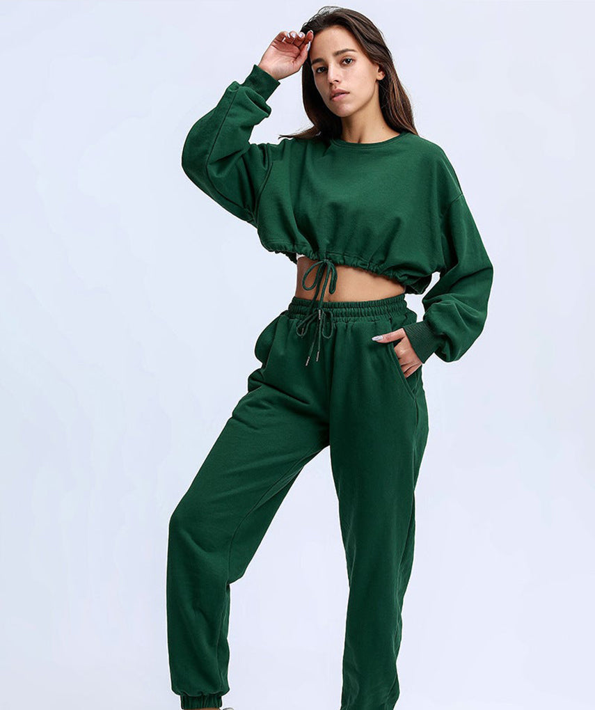 Oversized Rest Day Cropped Hoodie - Grün vrshWOMENS