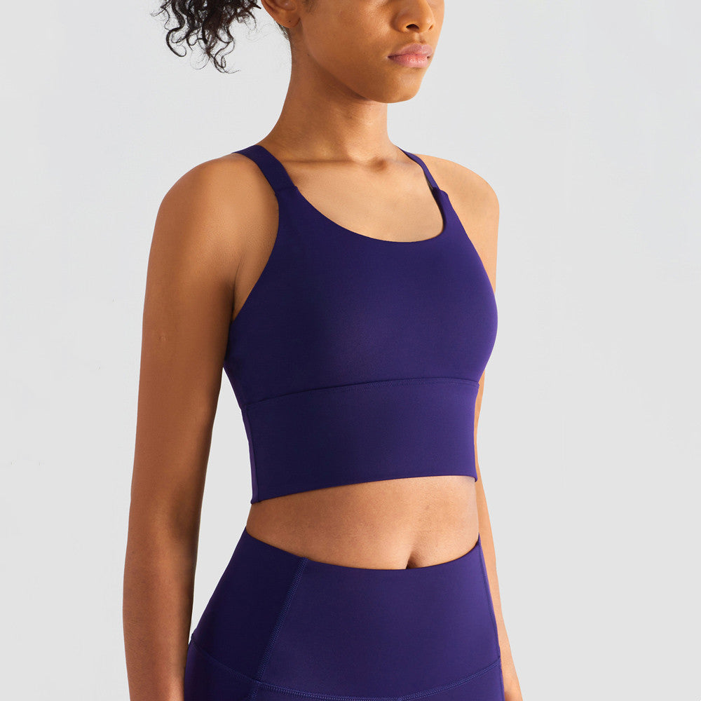 Run Pro Seamless Top mit integriertem Sport BH - Dunkelblau
