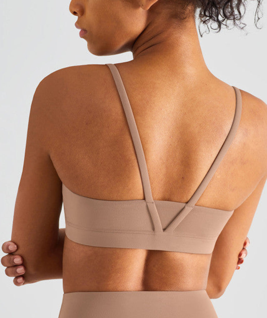 Run 25" Seamless Sports Bra - Caramel