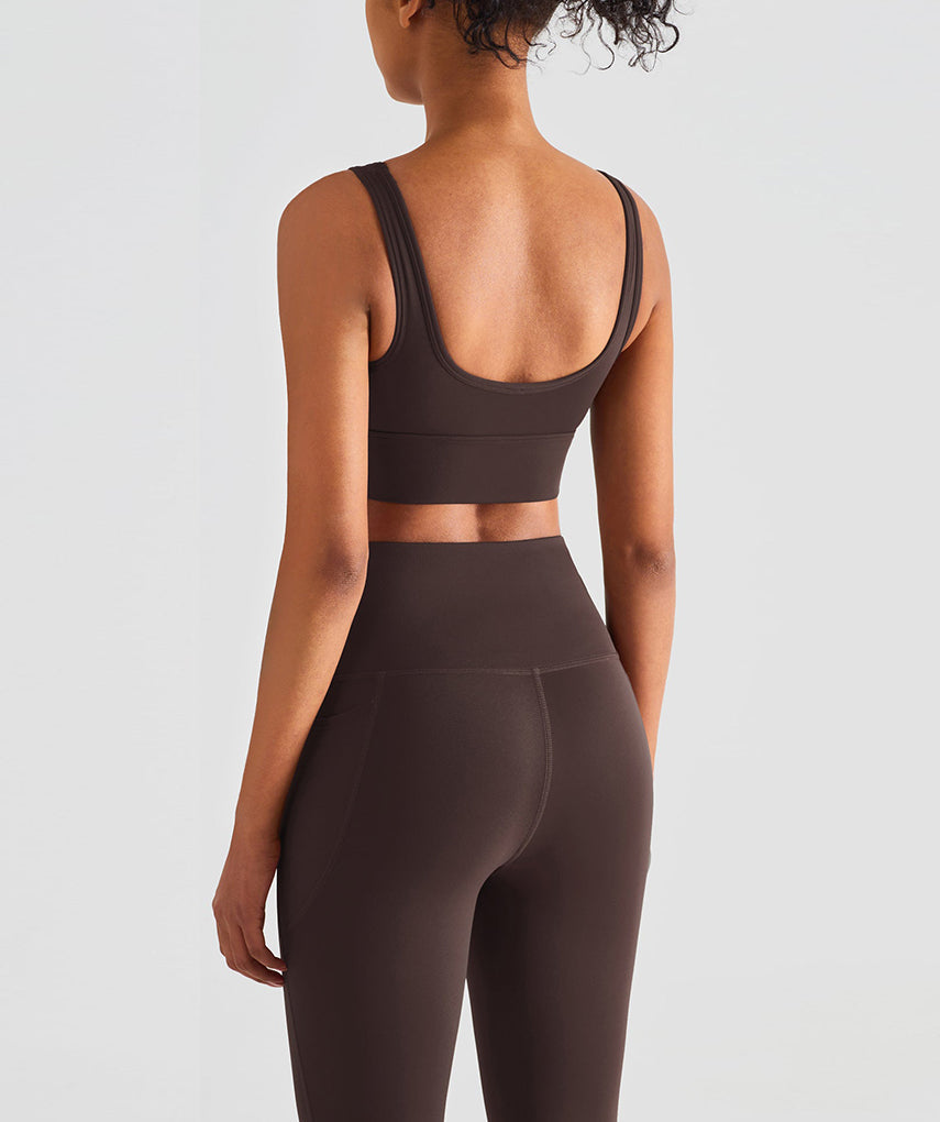 Run Pro 25" Seamless Sports Bra - Coffee vrshWOMENS