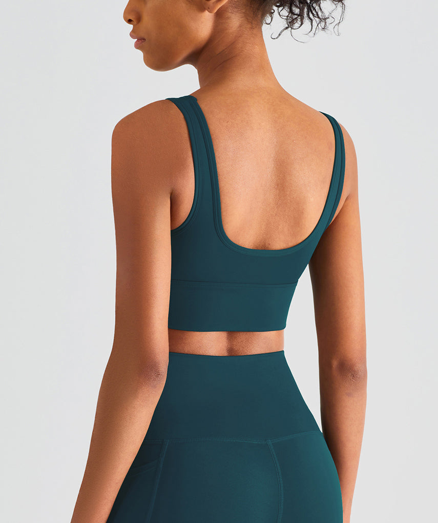 Run Pro 25" Seamless Sports Bra - Dunkelgrün