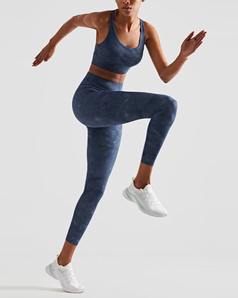 Motion Seamless Leggings - Tie Dye Blau vrshWOMENS