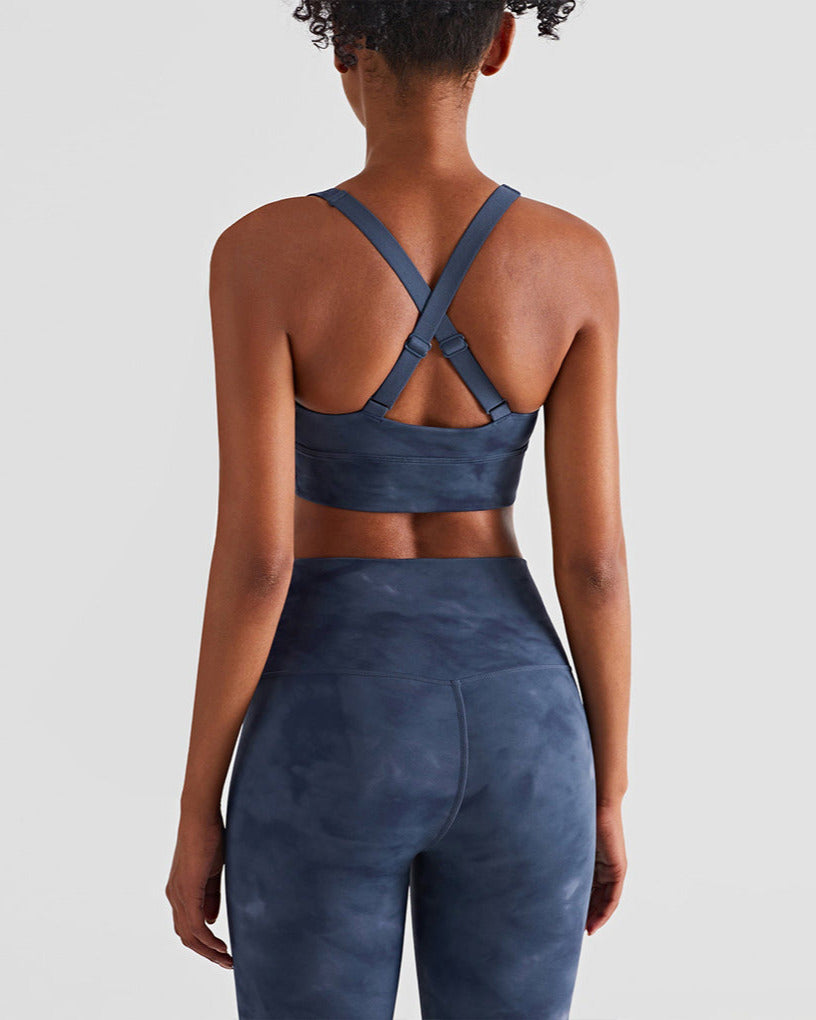Motion Seamless Sports Bra - Tie Dye Blau
