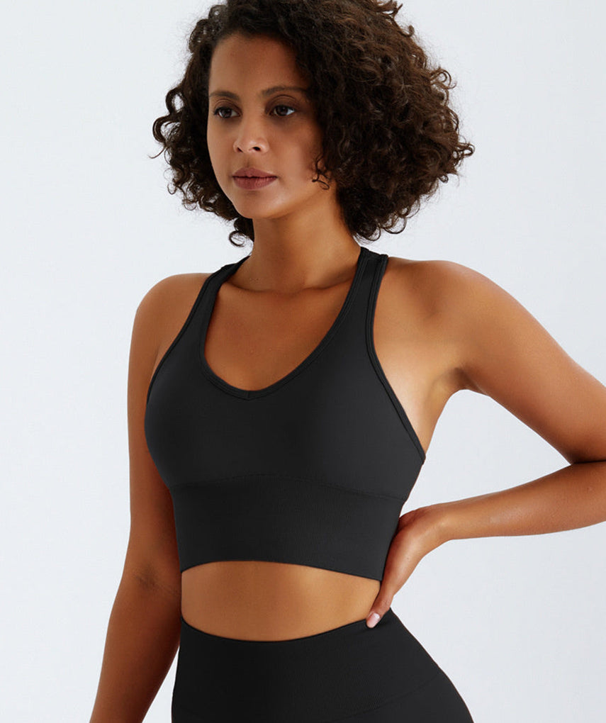 True Seamless V-Top - Schwarz vrshWOMENS