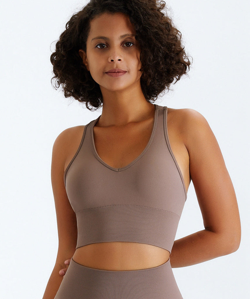 True Seamless V-Top - Taupe